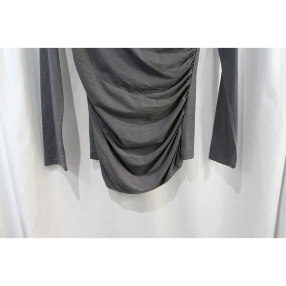 Garnet Hill Womens Grey Faux Wrap Long Sleeve Top XS - Picture 4 of 6